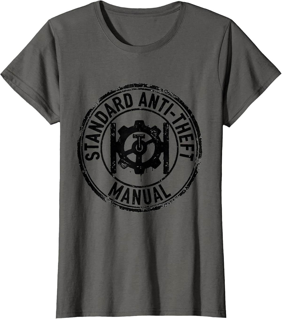 Women's Standard Anti-Theft: Manual Gearbox Driver Car Guy T-Shirt - Asphalt Grey