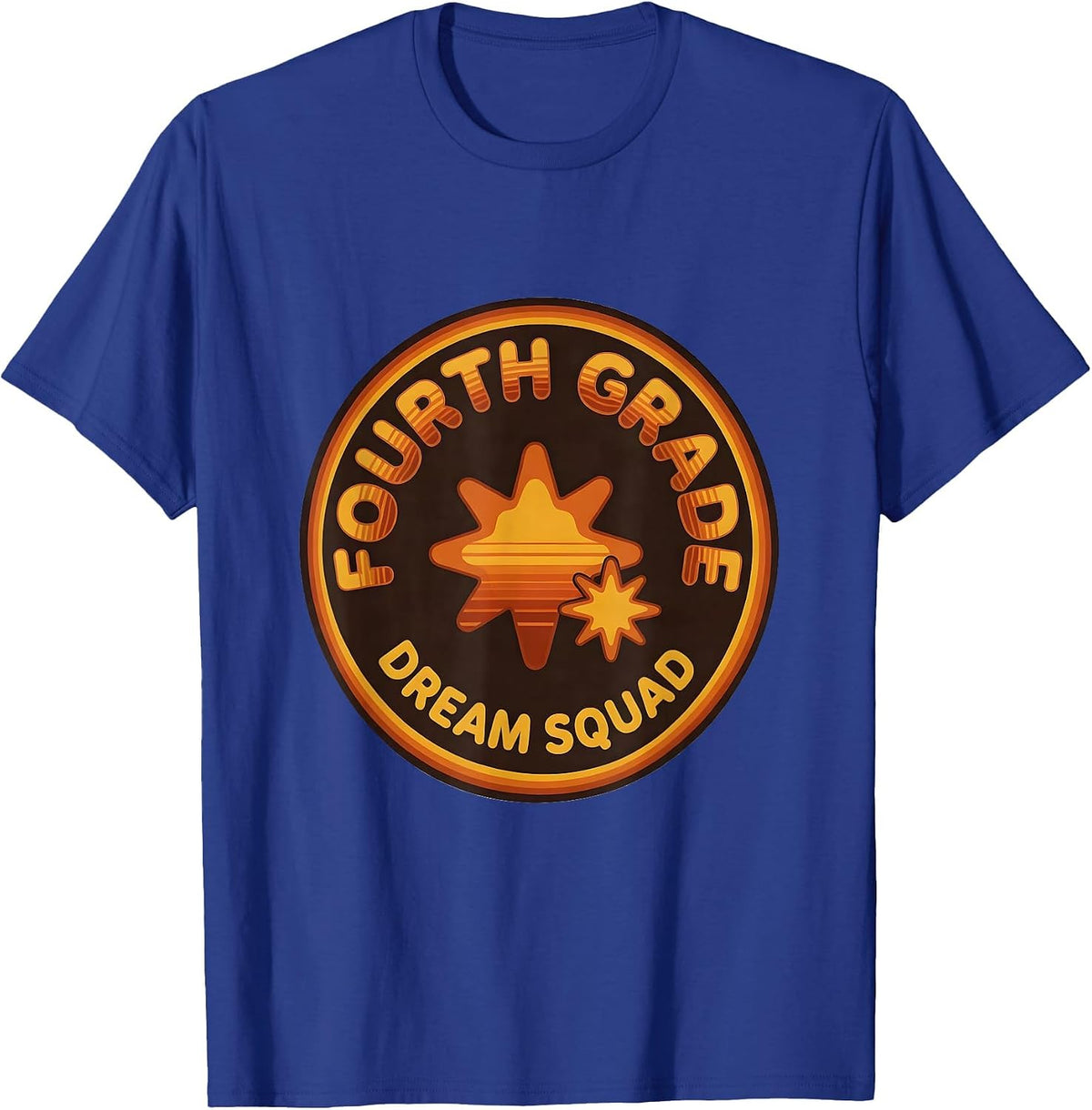 Fourth Grade Dream Squad Retro 70s Back to School Teacher T-Shirt - Royal Blue