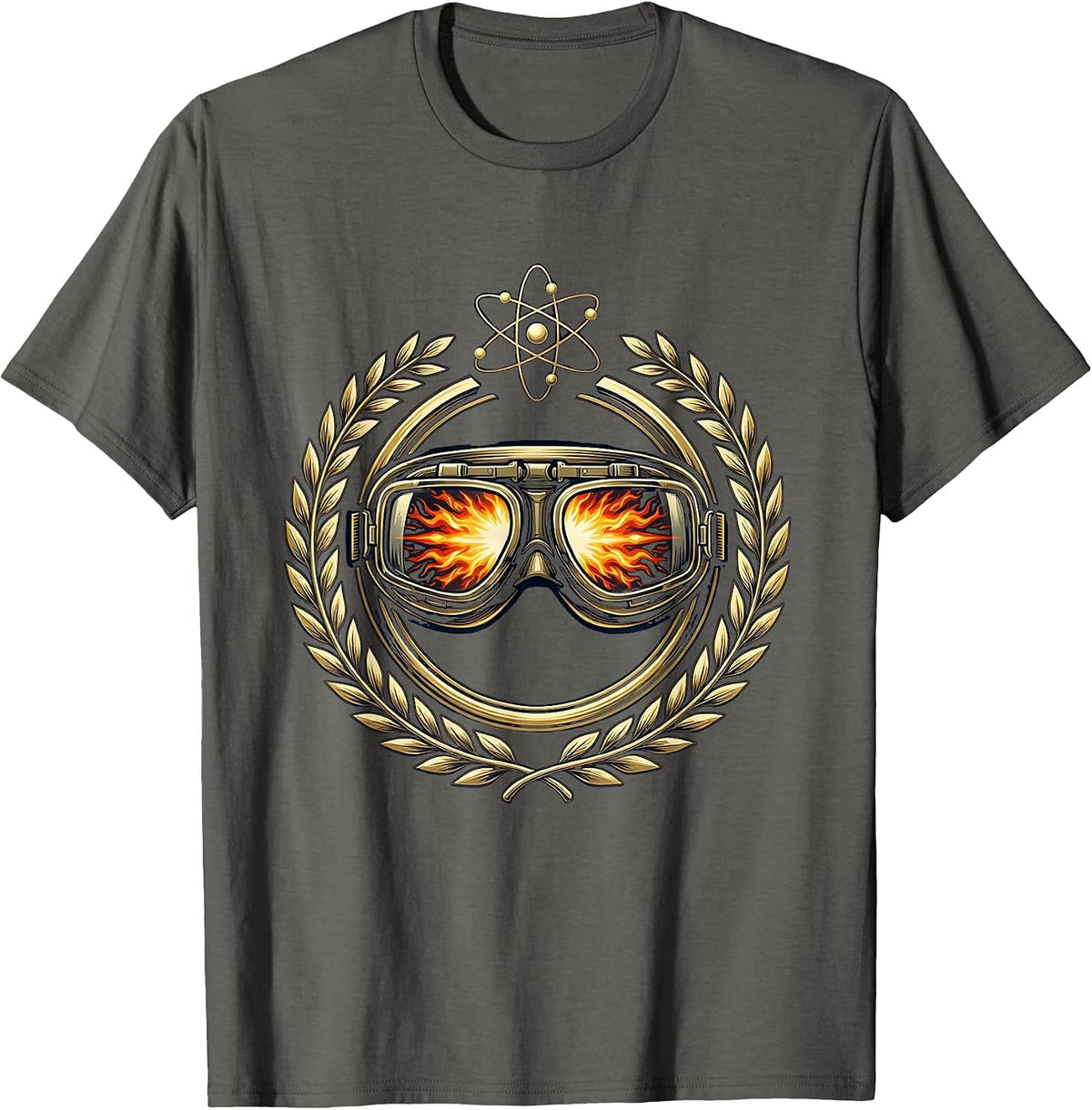 Men's Science Teacher Safety Goggles Explosion Graphic T-Shirt - Asphalt Grey
