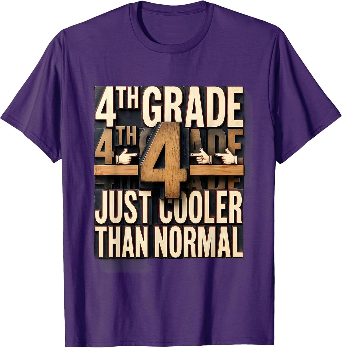 4th Grade Team Just Cooler Than Normal Teacher T-Shirt - Purple