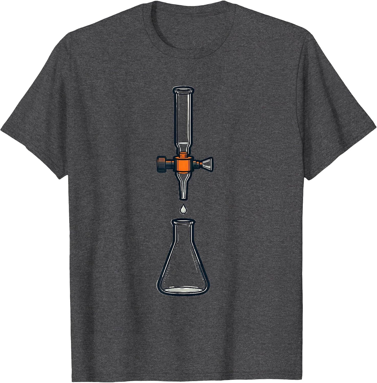 Exploded Titration Assembly Science Nerd Humor Gift T-Shirt - Dark Heather Grey