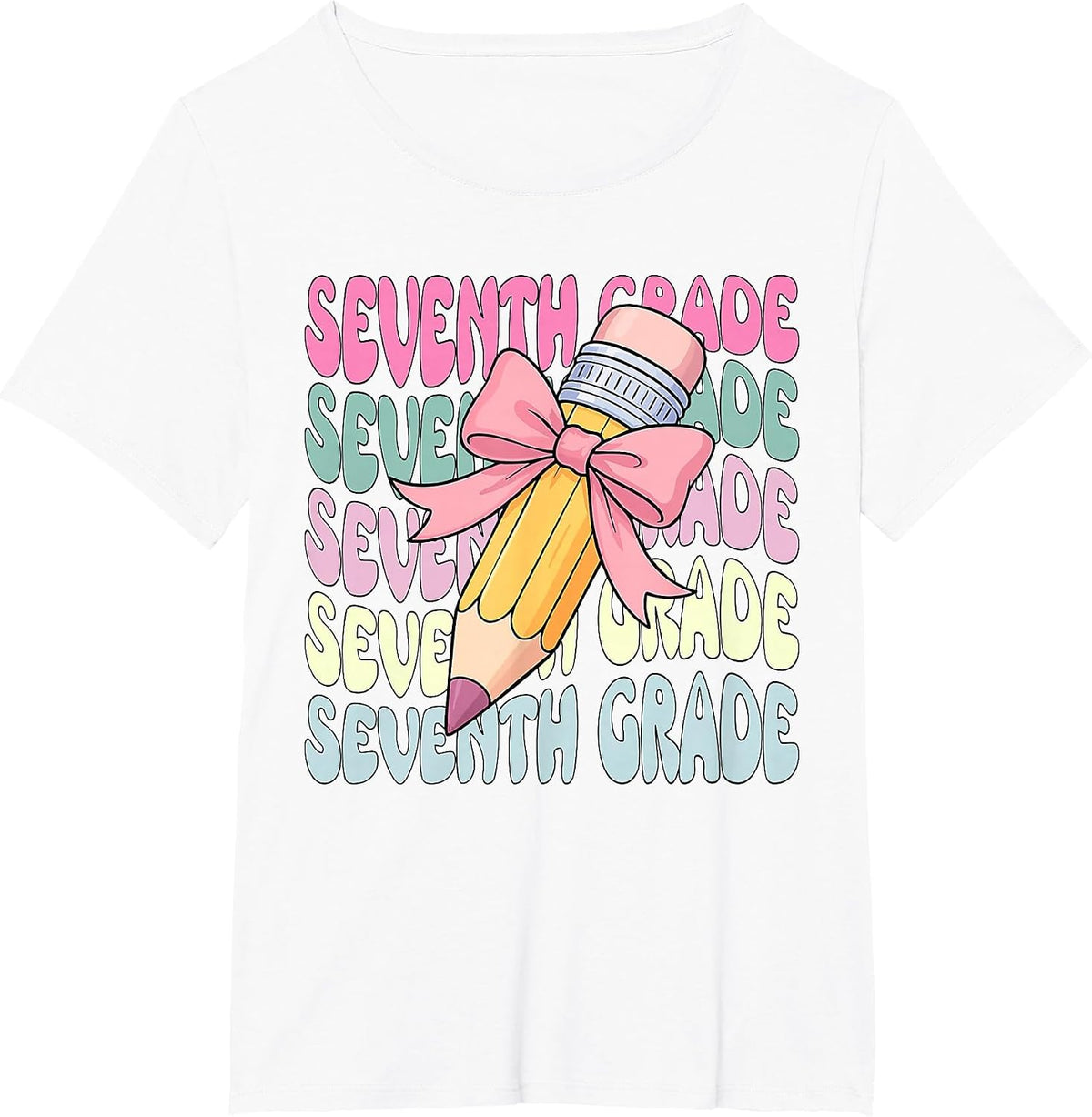 Back to School Seventh Grade Coquette First Day of 7th Grade T-Shirt - White