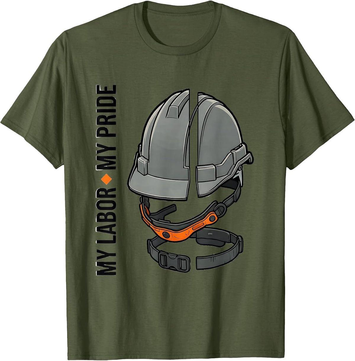 Men's My Labor, My Pride Patriotic Labor Day Union Worker T-Shirt - Olive Green