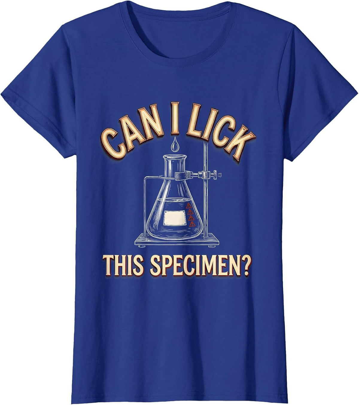 Women's Can I Lick This Specimen Funny Periodic Table Science T-Shirt - Royal Blue