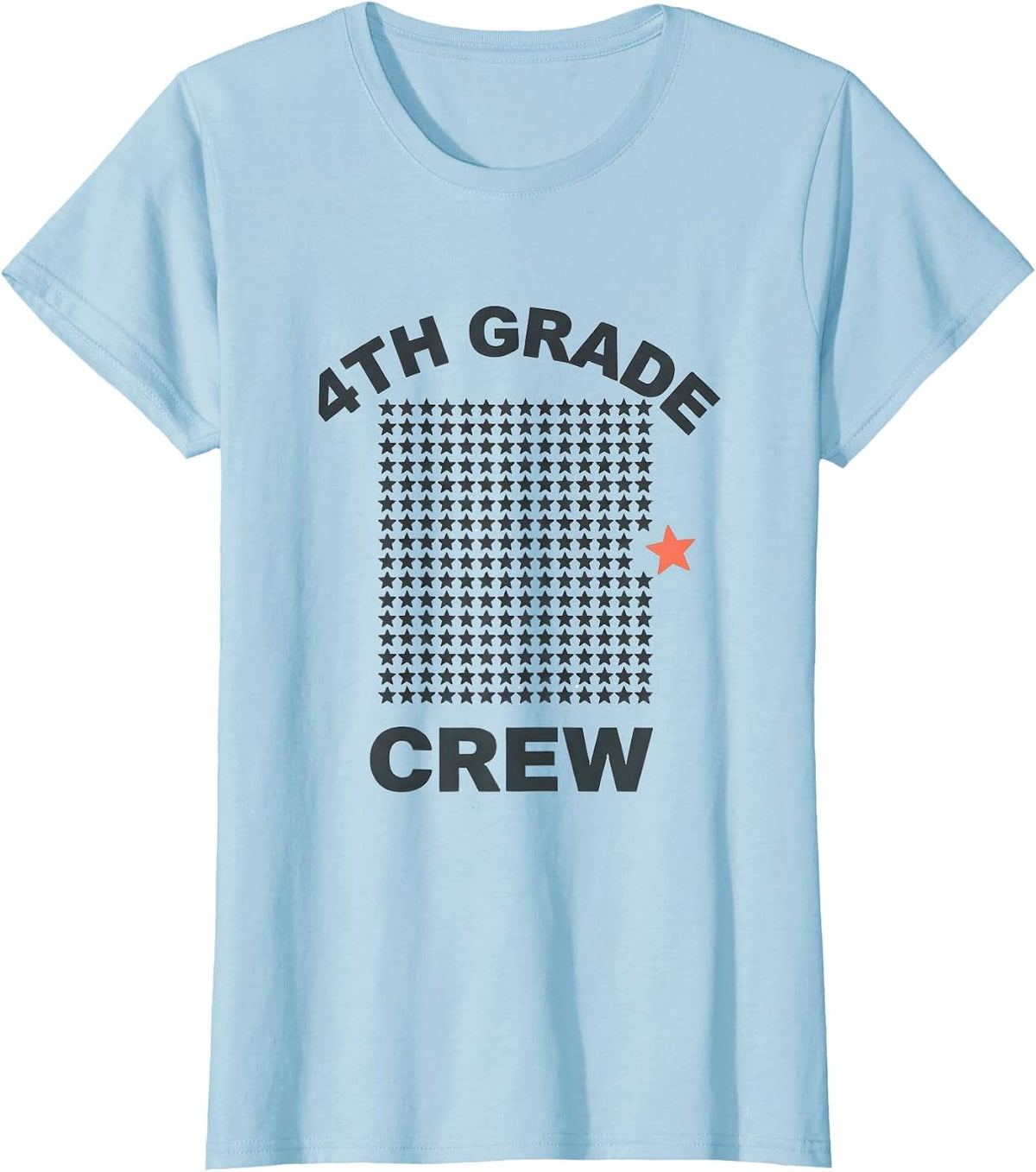 Women's 4th Grade Crew Minimalist Back to School Tie Dye Grade Level T-Shirt - Baby Blue