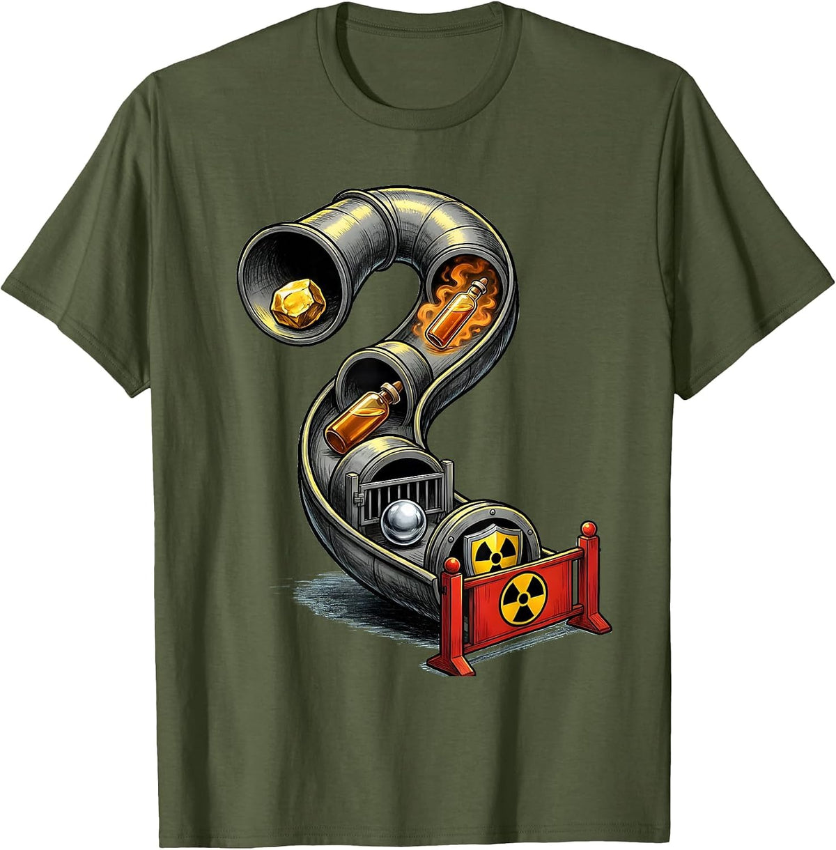 Men's Lab Escape Science Humor Teacher Student Gift T-Shirt - Olive Green