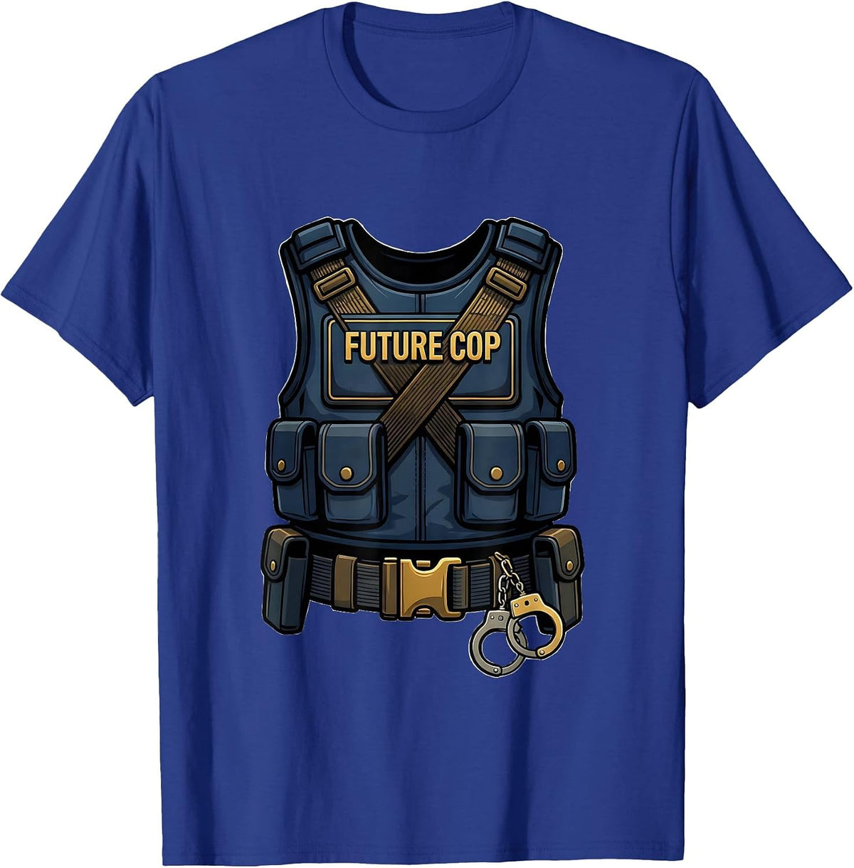 Future Cop Costume Halloween Police Officer Toddler Kids T-Shirt - Royal Blue
