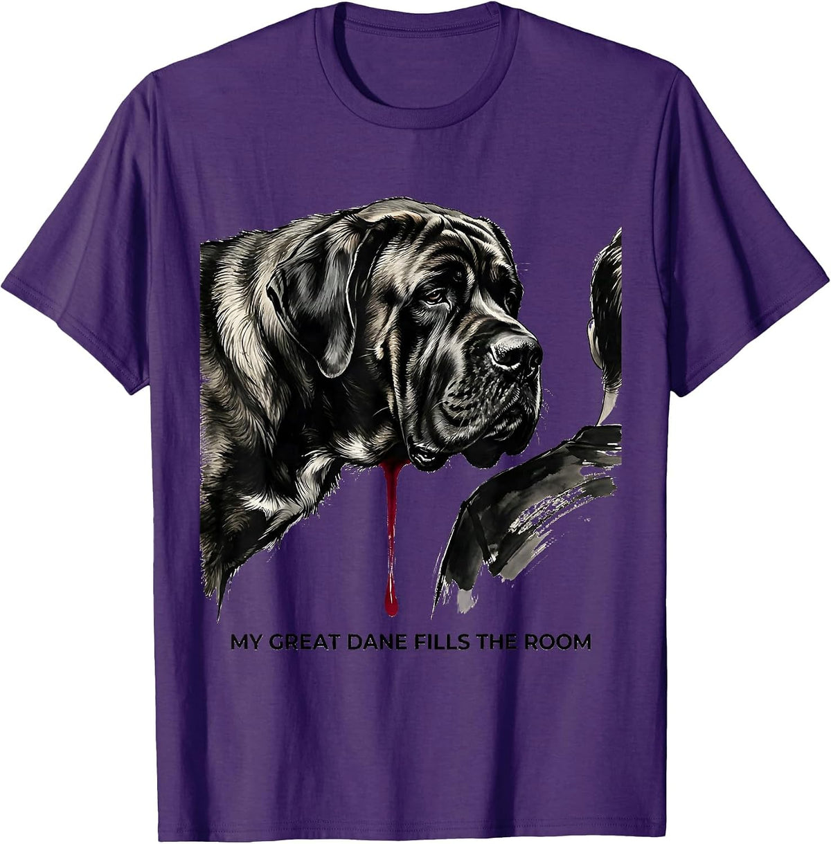 My Great Dane Fills The Room Funny Dog Mom Dog Dad Humor T-Shirt - Purple