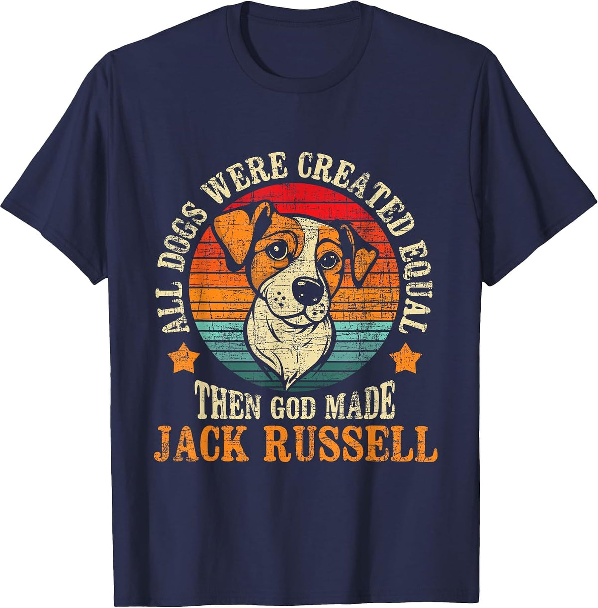 All Dogs were Created Equal - Jack Russell Terrier Dog Lover T-Shirt - Navy Blue