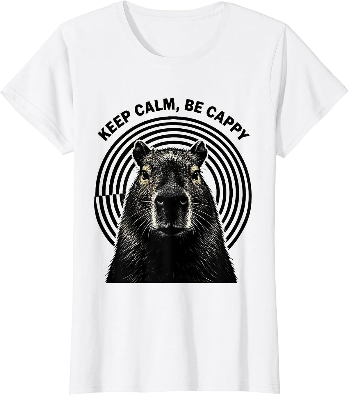Women's Keep Calm Be Cappy Funny Capybara Meme Animal Humor T-Shirt - White