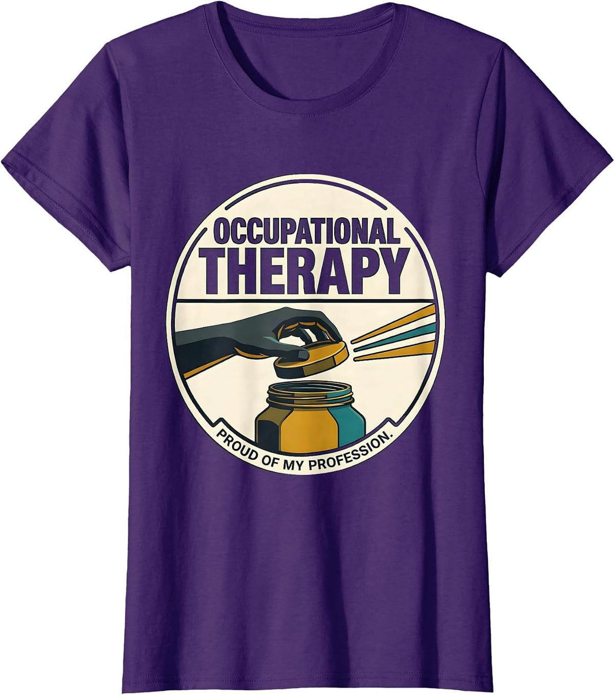 Women's Occupational Therapy, Proud Of My Profession Retro T-Shirt - Purple