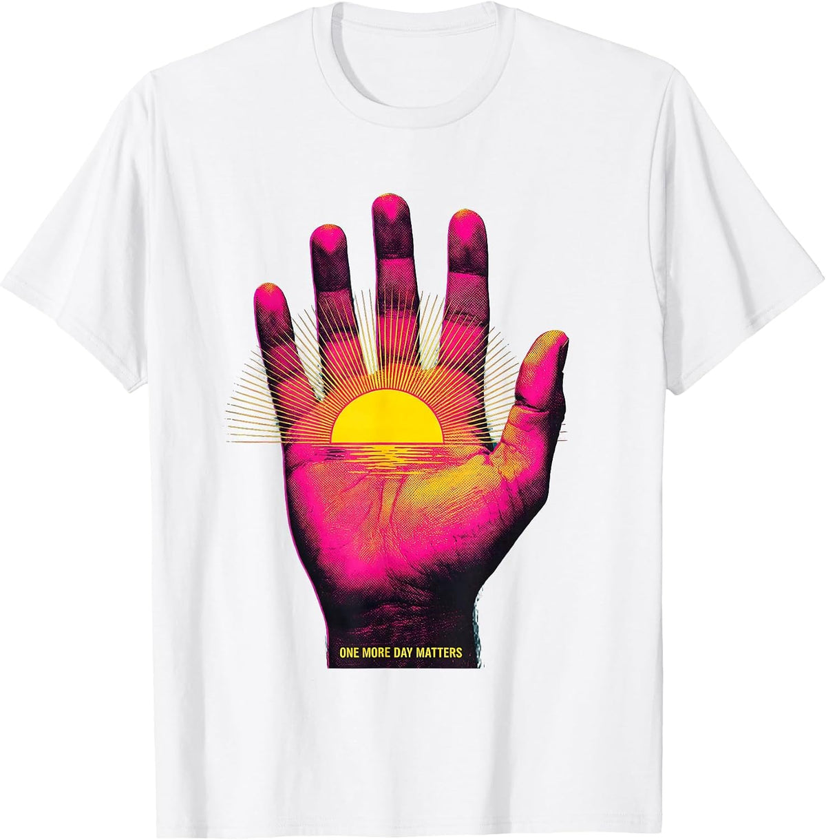 Men's One More Day Matters Suicide Prevention Design T-Shirt - White