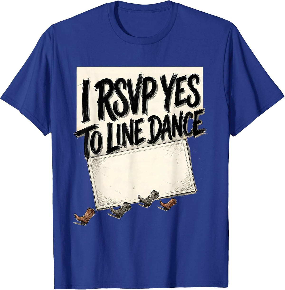 Men's I RSVP Yes To Line Dance Funny Line Dancer Humor T-Shirt - Royal Blue