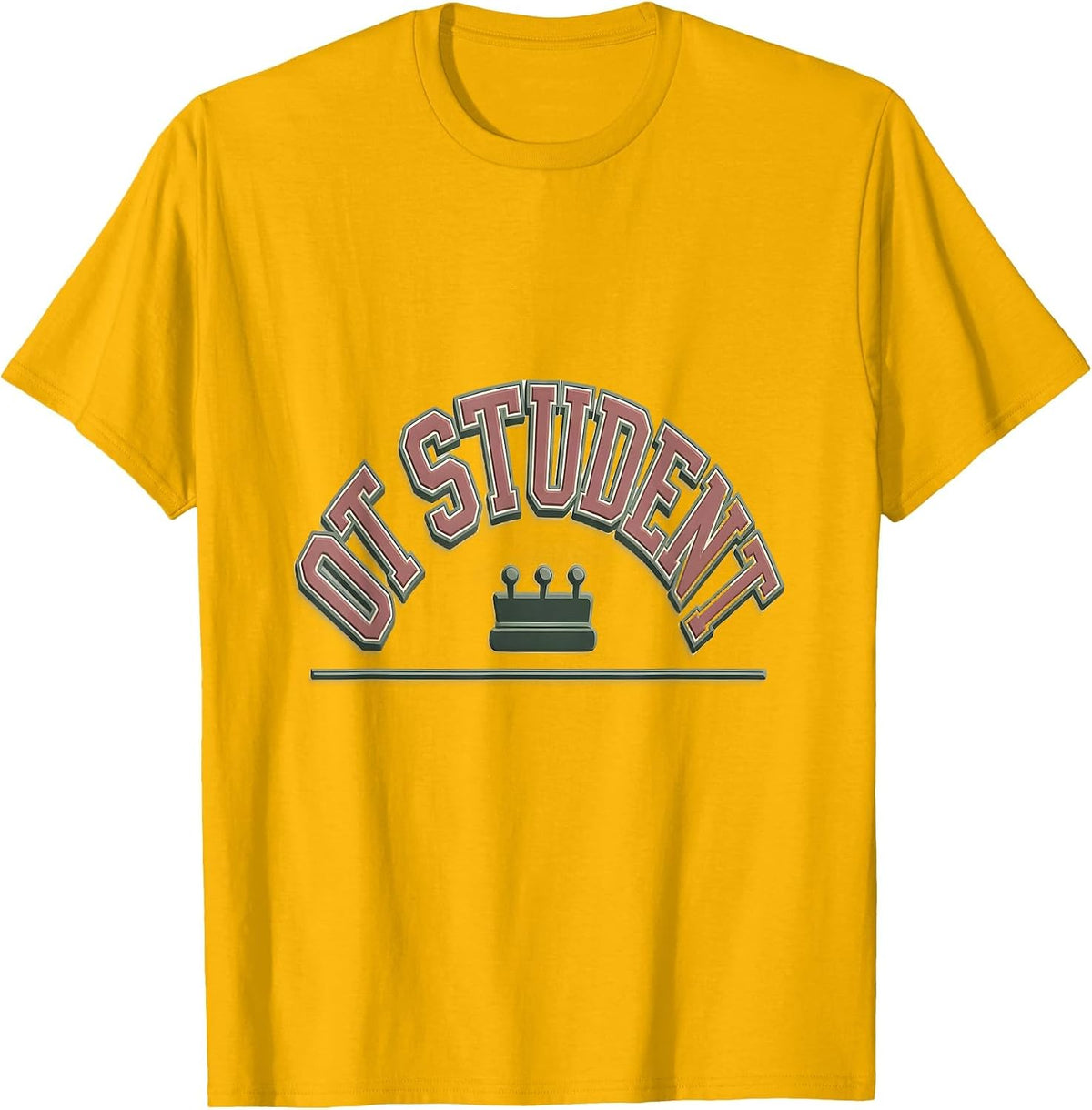 OT Student Bold Collegiate Occupational Therapy OT Month T-Shirt - Golden Yellow