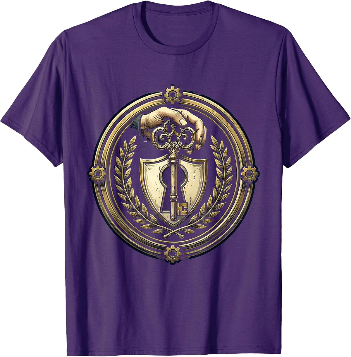 Occupational Therapy Rusty Key Unlocking Door Art T-Shirt - Purple