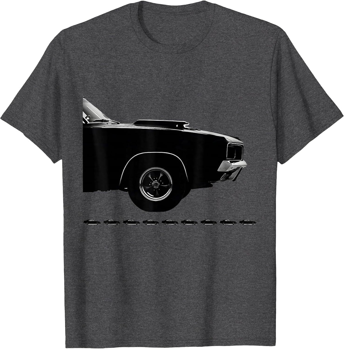 Men's Vintage Muscle Car Silhouette Classic Enthusiast Pride T-Shirt - Dark Heather Grey