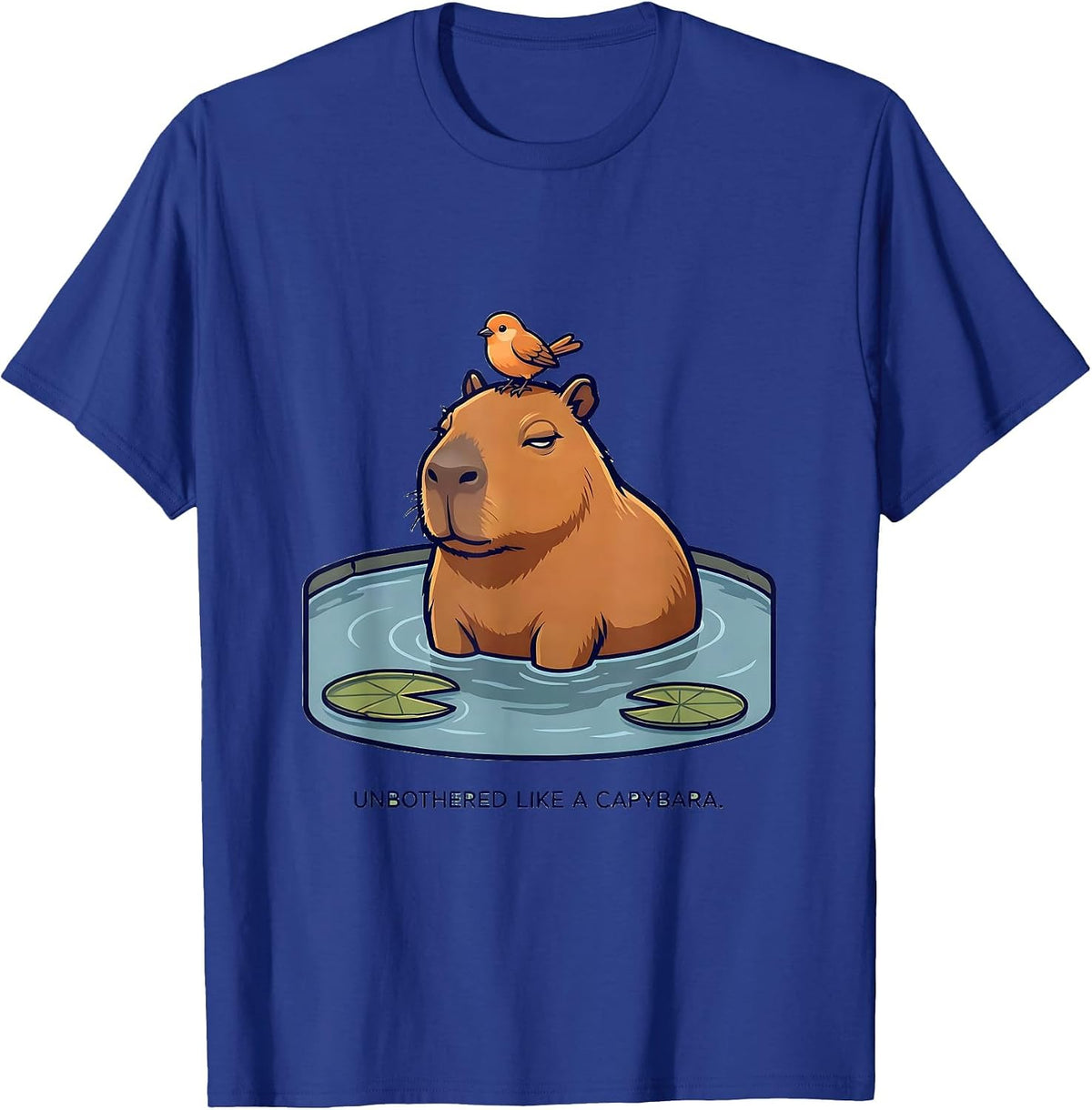 Men's Unbothered Like a Capybara Funny Animal Design T-Shirt - Royal Blue