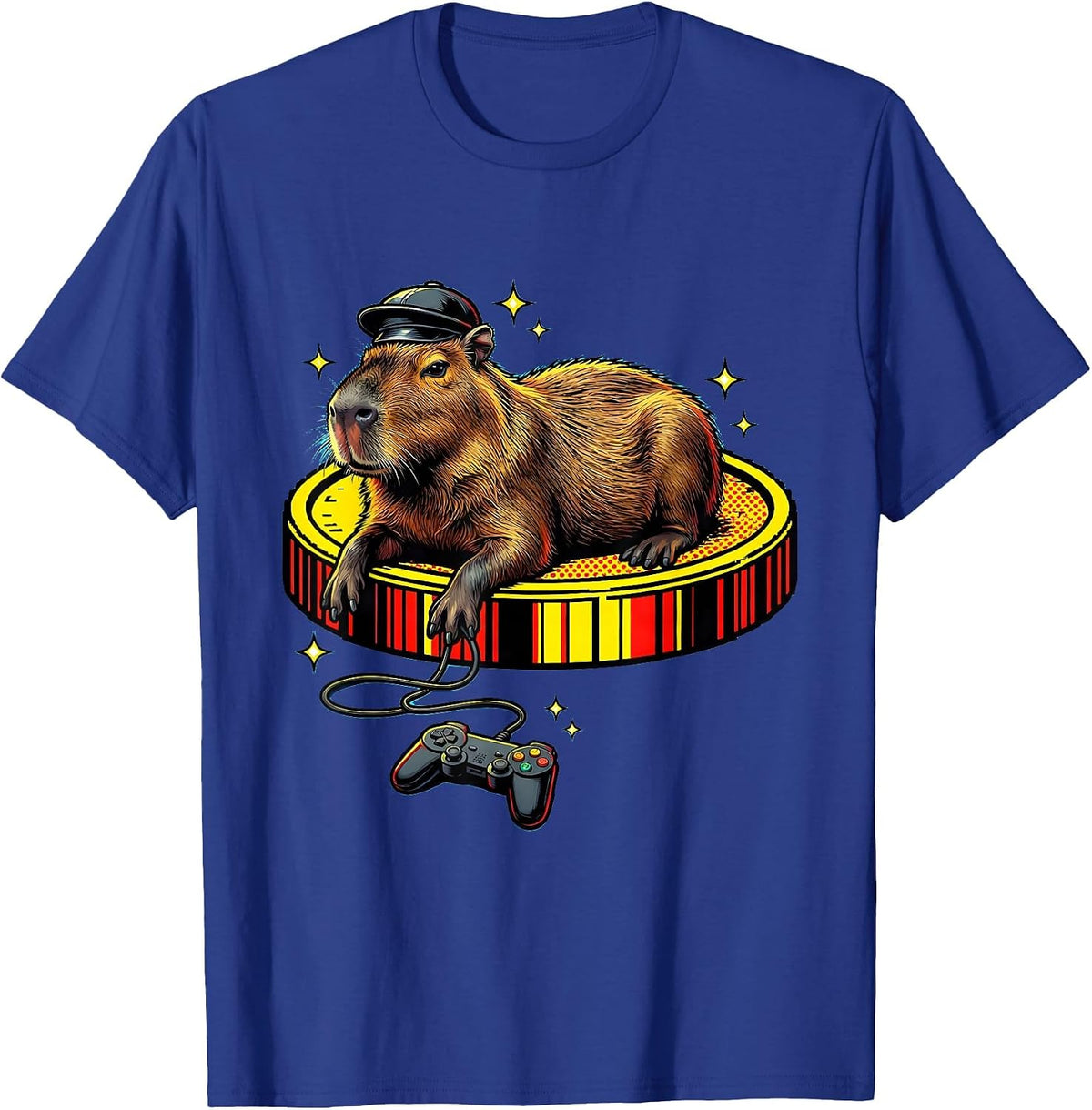 Capybara Pixel Arcade Gamer Humor Funny T-Shirt - Royal Blue