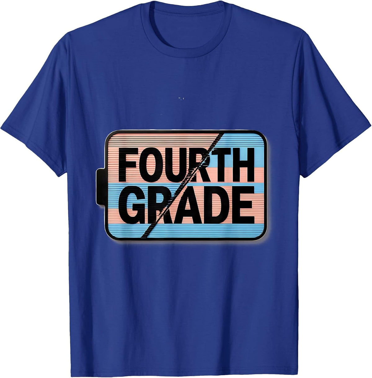 Fourth Grade Blue Patchwork Back To School Teacher Girl Kids T-Shirt - Royal Blue