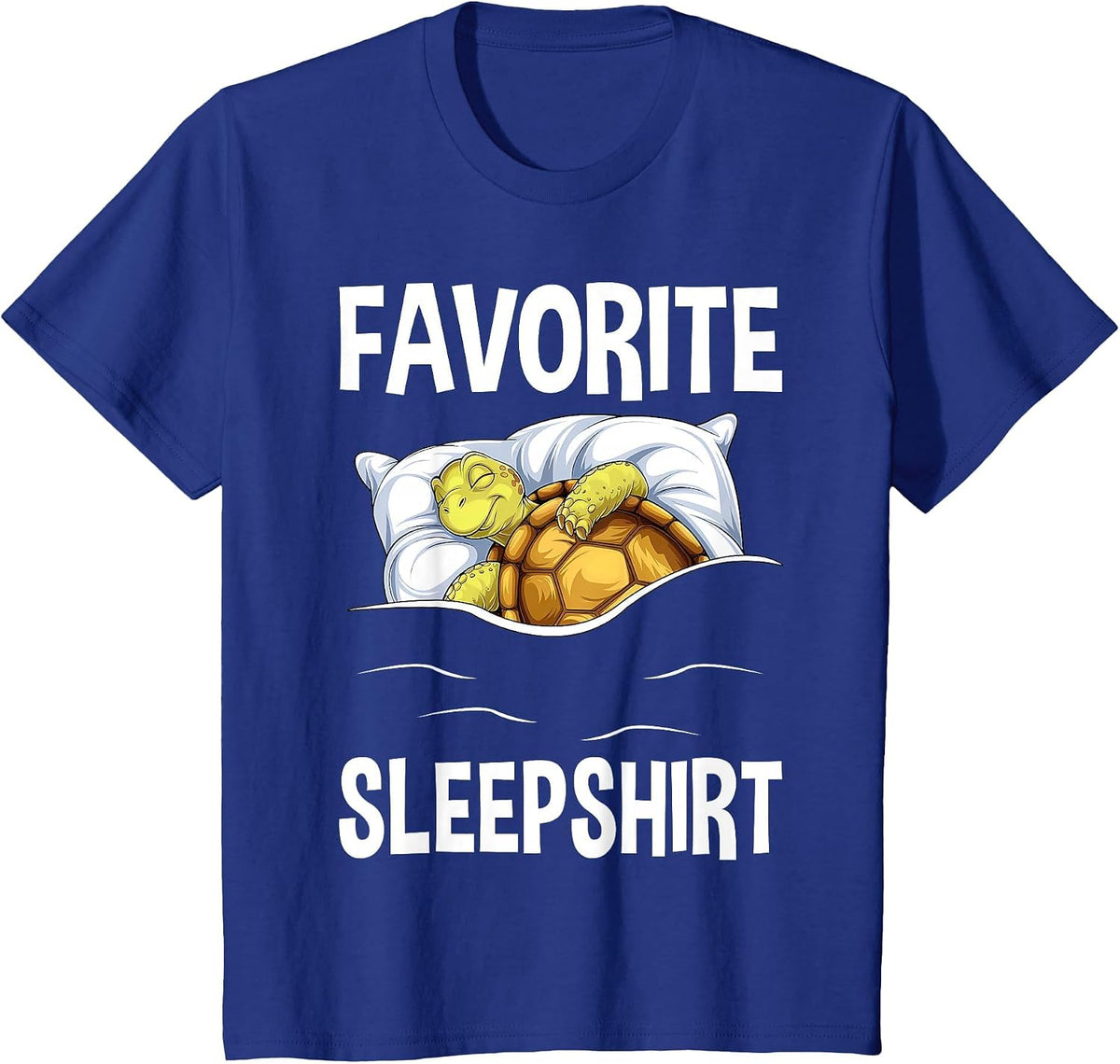 Favorite Sleep with Napping Tortoise Pajama T-Shirt - Royal Blue
