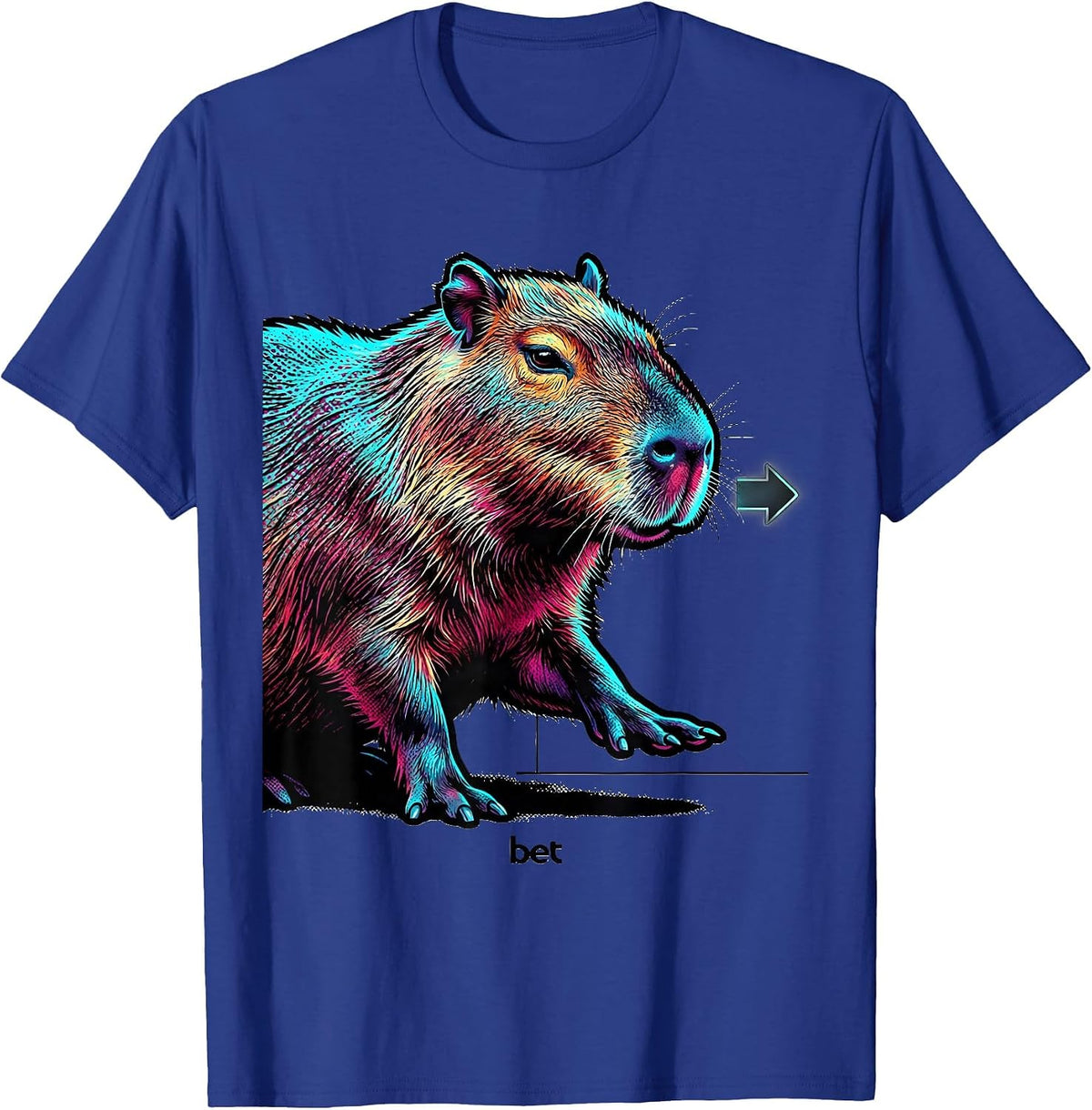 Men's bet Funny Capybara Animal Meme Humor Pop Art T-Shirt - Royal Blue