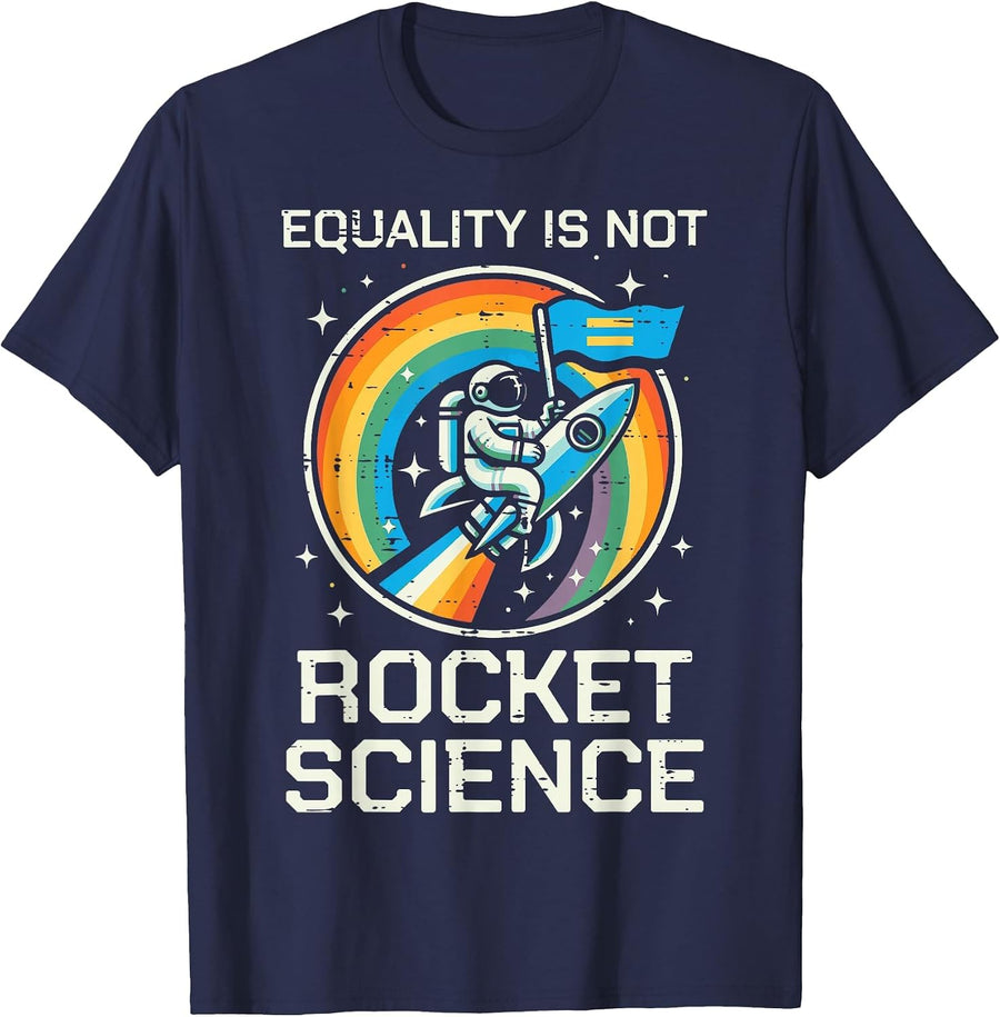 Gay Pride Month Equality Rocket Science LGBTQ Ally Boys Kids T-Shirt - Navy Blue