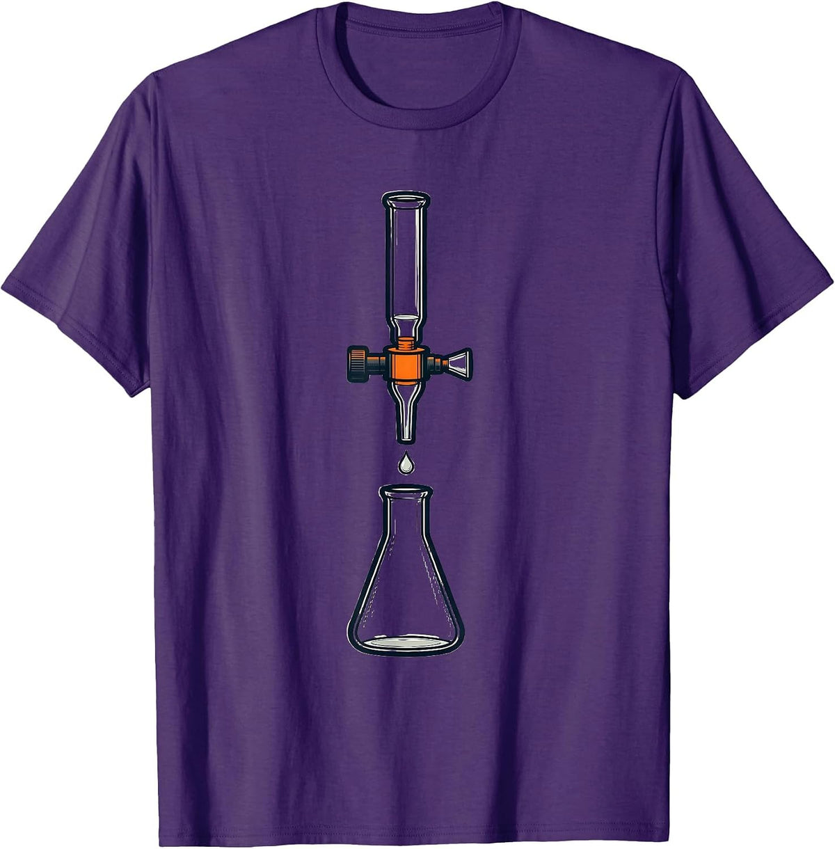 Exploded Titration Assembly Science Nerd Humor Gift T-Shirt - Purple