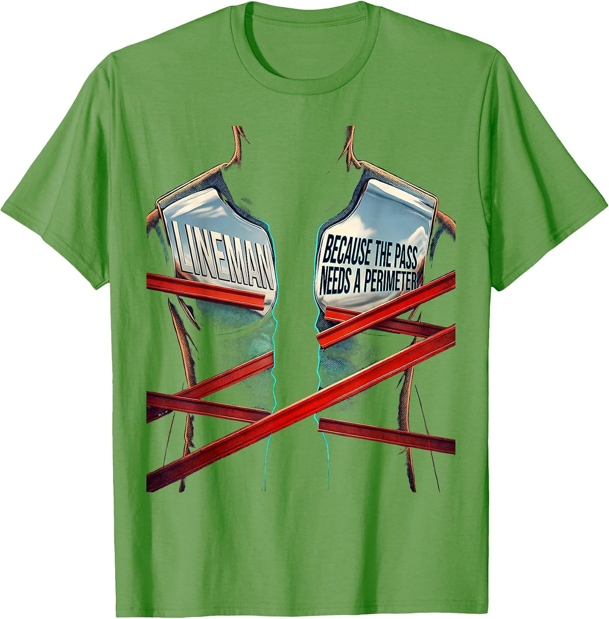 Men's Lineman Because The Pass Needs A Perimeter Football Lineman T-Shirt - Grass Green