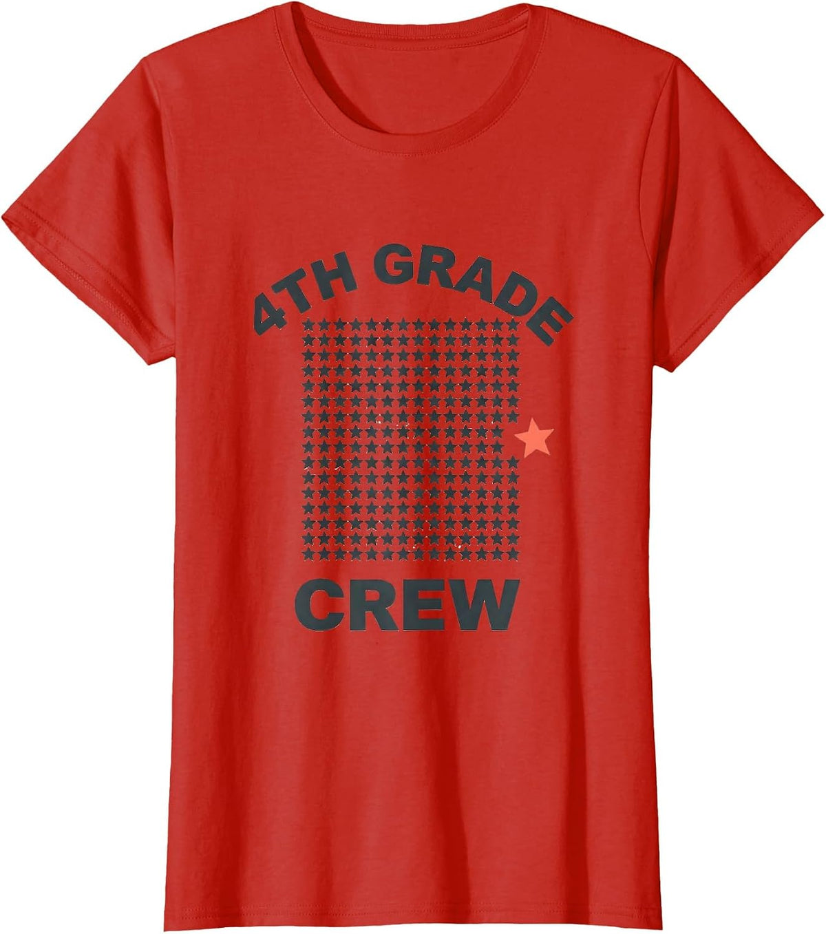 Women's 4th Grade Crew Minimalist Back to School Tie Dye Grade Level T-Shirt - Red