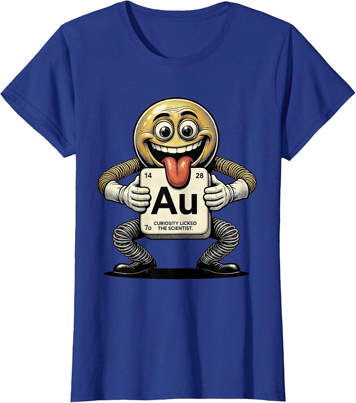 Women's Curiosity Licked the Scientist Periodic Table T-Shirt - Royal Blue