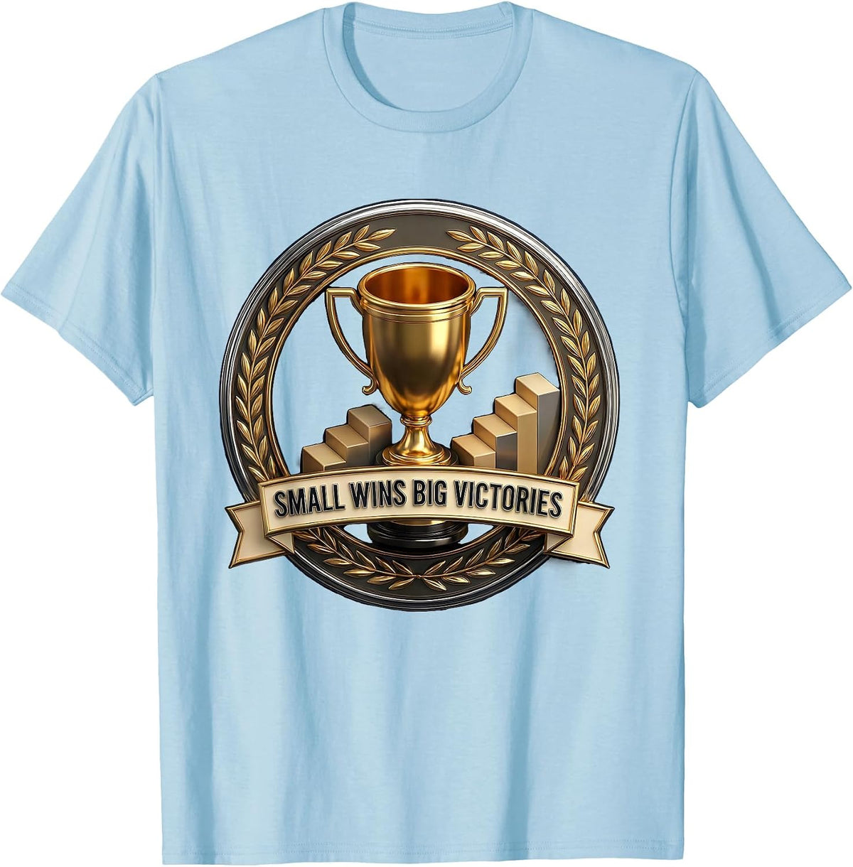 Men's Small Wins Big Victories Occupational Therapy Design T-Shirt - Baby Blue