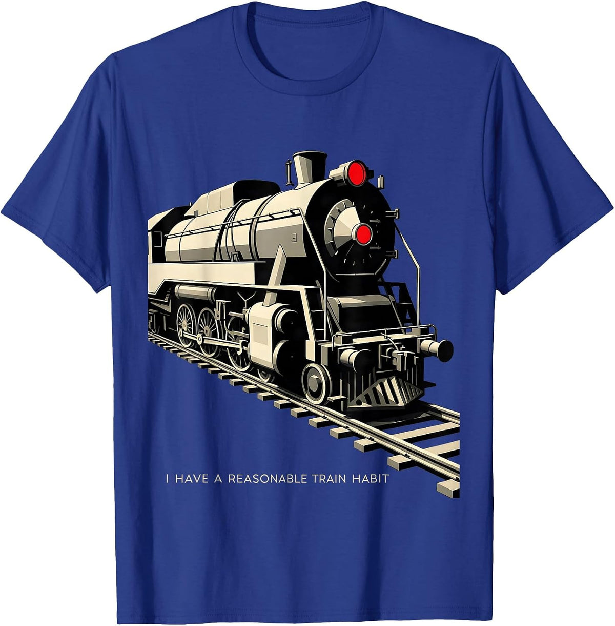 Men's I Have A Reasonable Train Habit Funny Train Enthusiast Model T-Shirt - Royal Blue