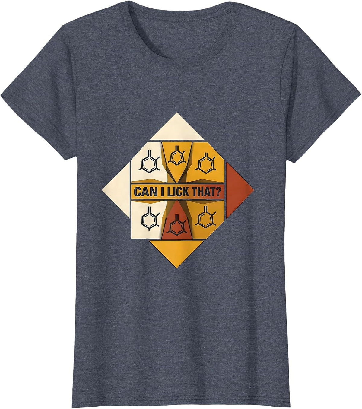 Can I Lick That Funny Periodic Table Science Teacher Humor T-Shirt, Women, Heather Blue, Small - As Pictured