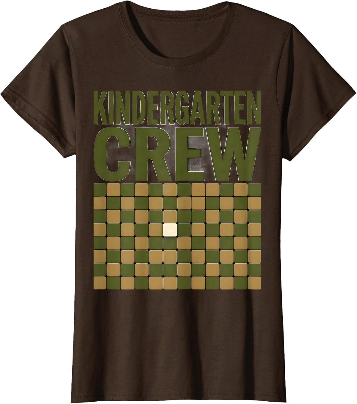 Women's Kindergarten Crew Camo Back To School Boys First Day T-Shirt - Brown