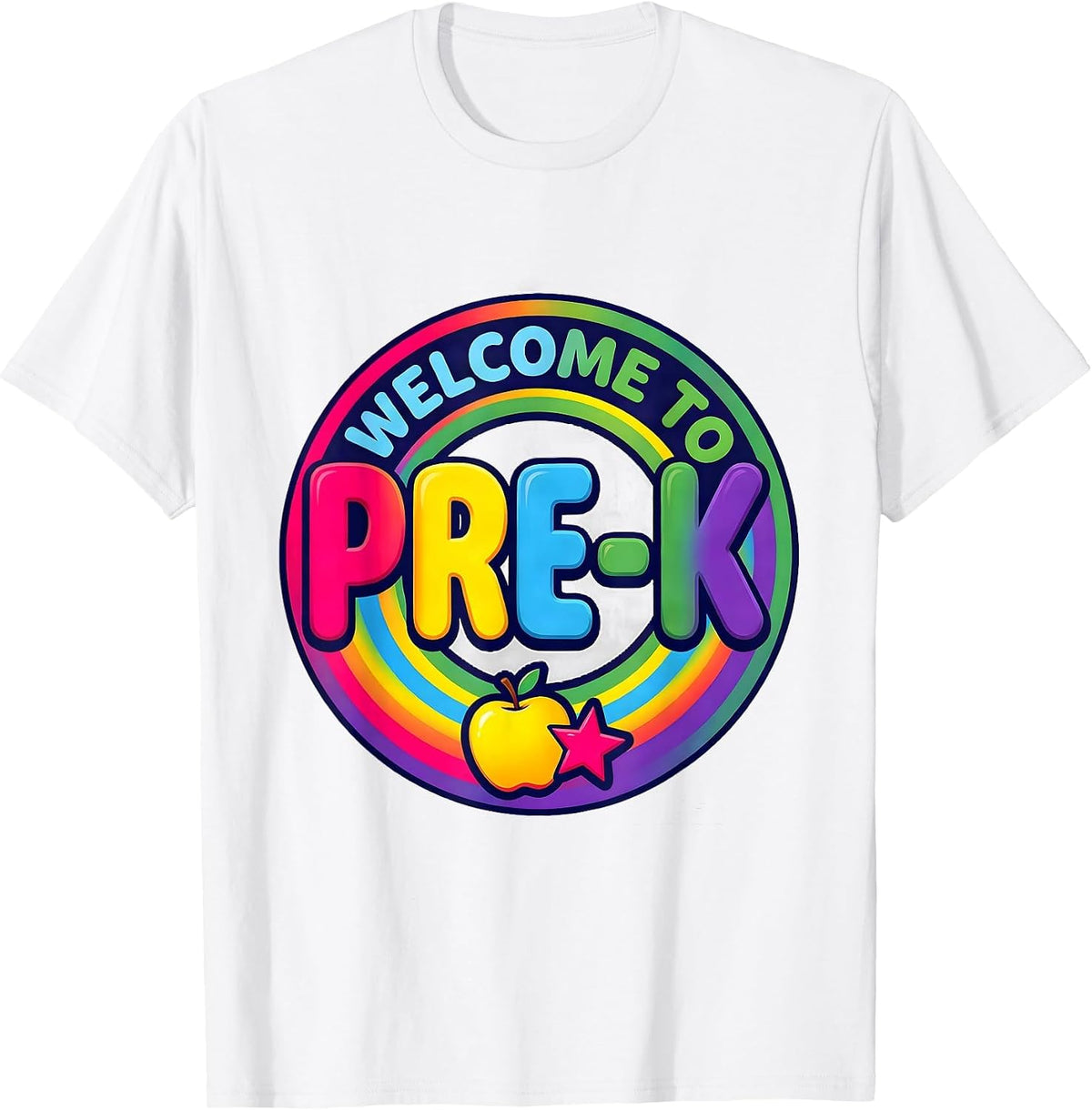 Men's Welcome To Pre-K Colorful Preschool Teacher First Day T-Shirt - White