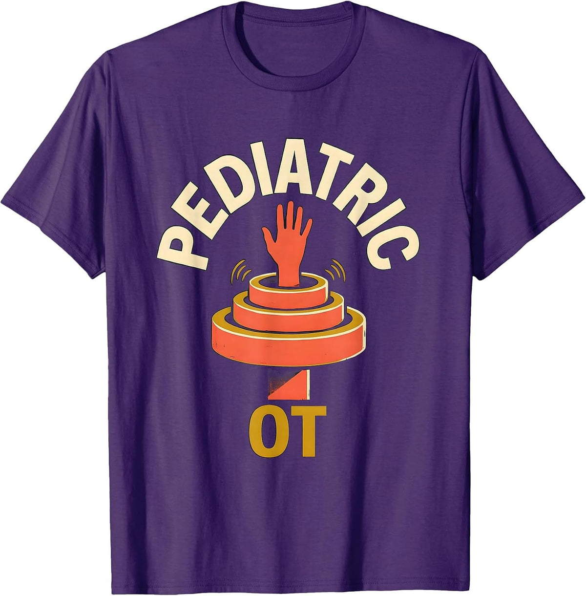 Pediatric OT Retro Screen Print Occupational Therapy T-Shirt - Purple