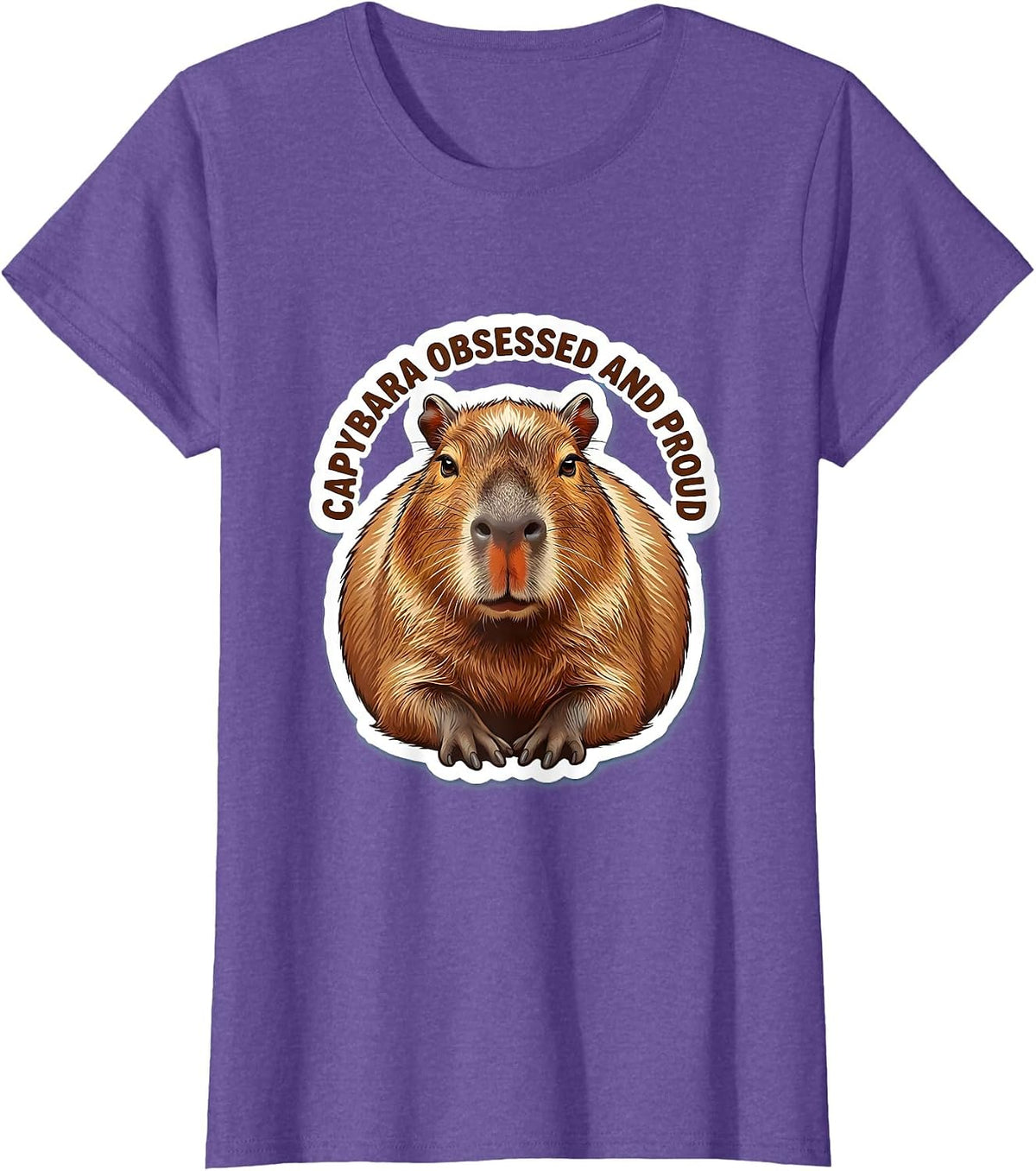 Capybara Obsessed And Proud Funny Animal Meme Gamer Gift T-Shirt - Purple Heather
