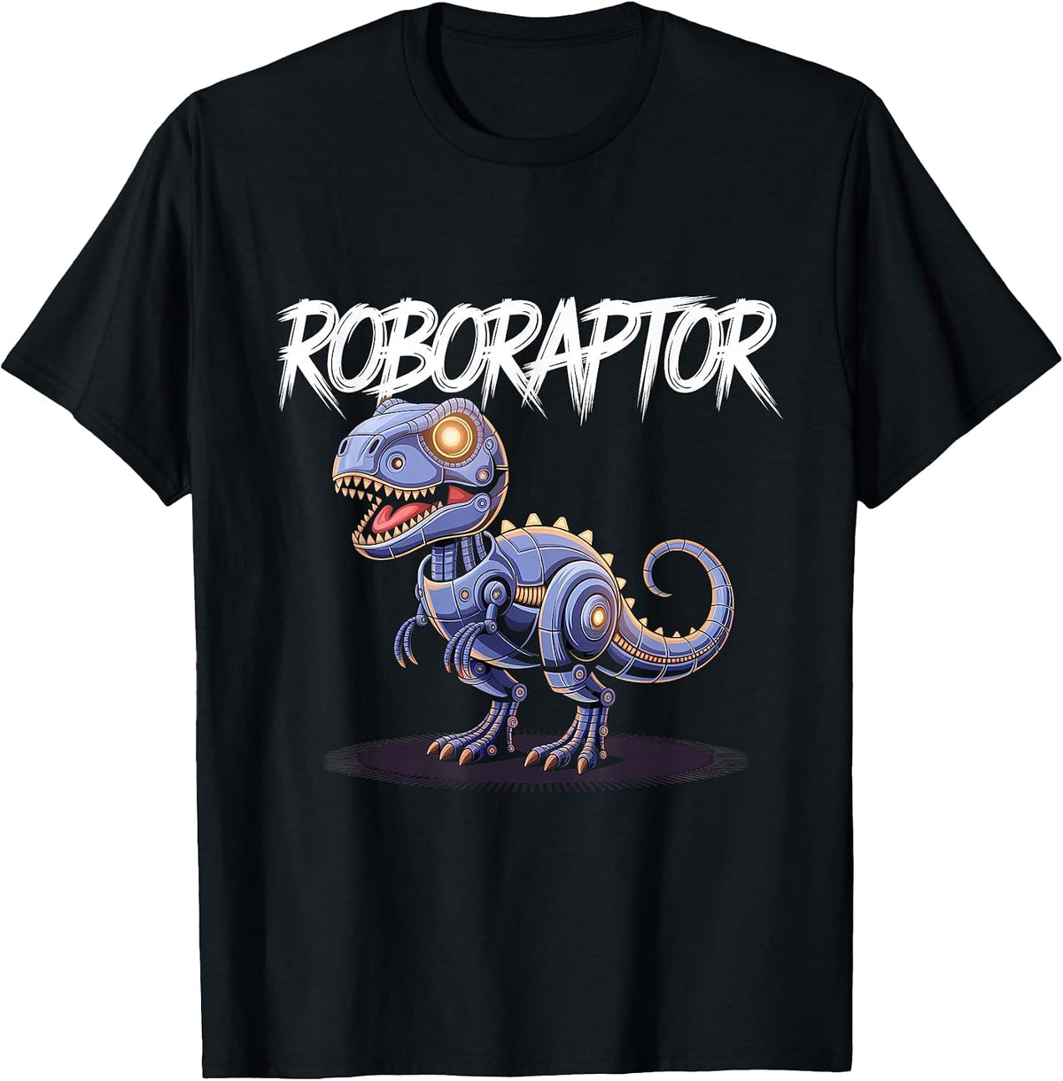 Robot Dinosaur T-Rex Robotic Engineer Dino Funny Robotics T-Shirt - Black