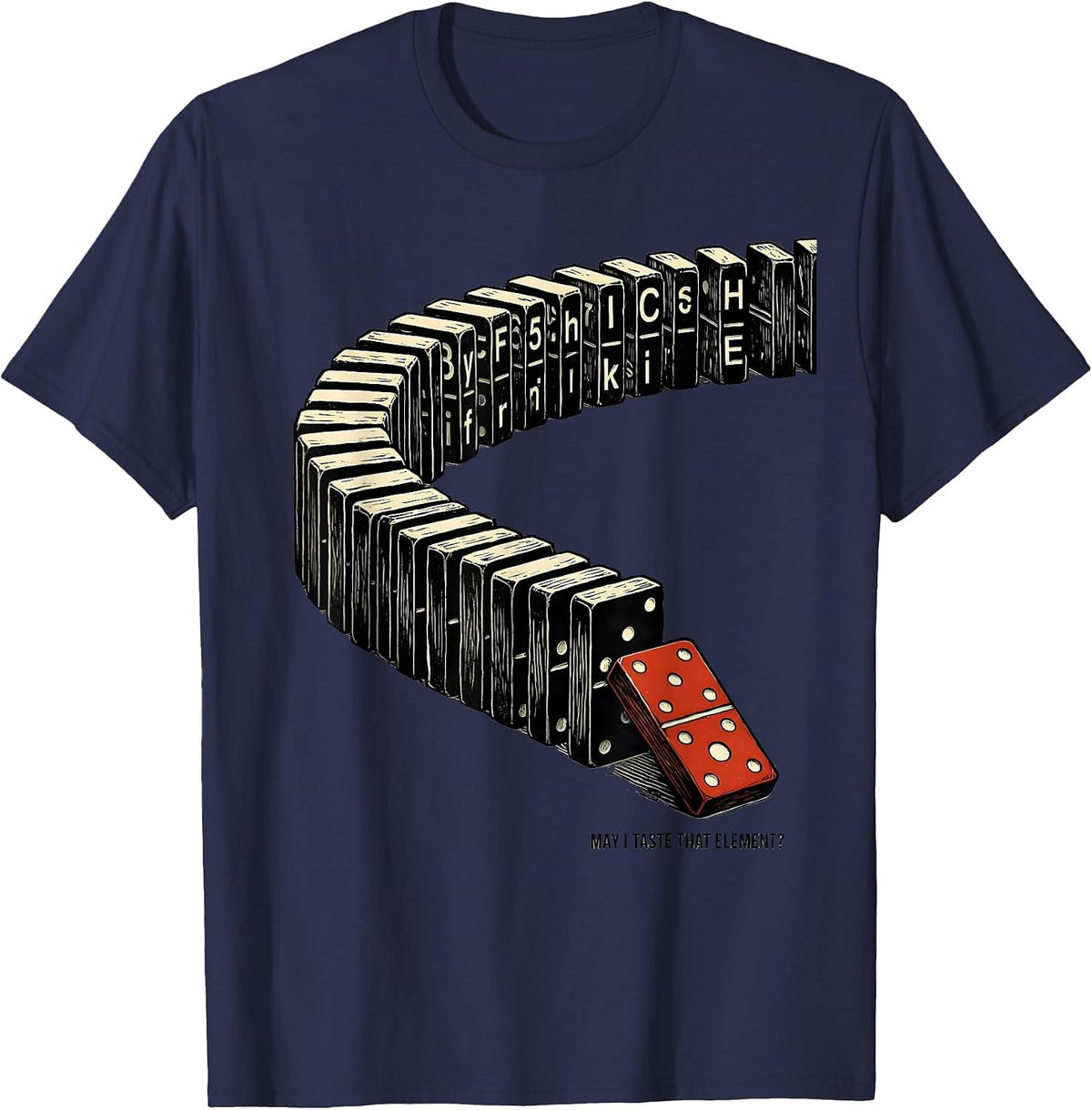 Men's May I Taste That Element Funny Periodic Table Science T-Shirt - Navy Blue