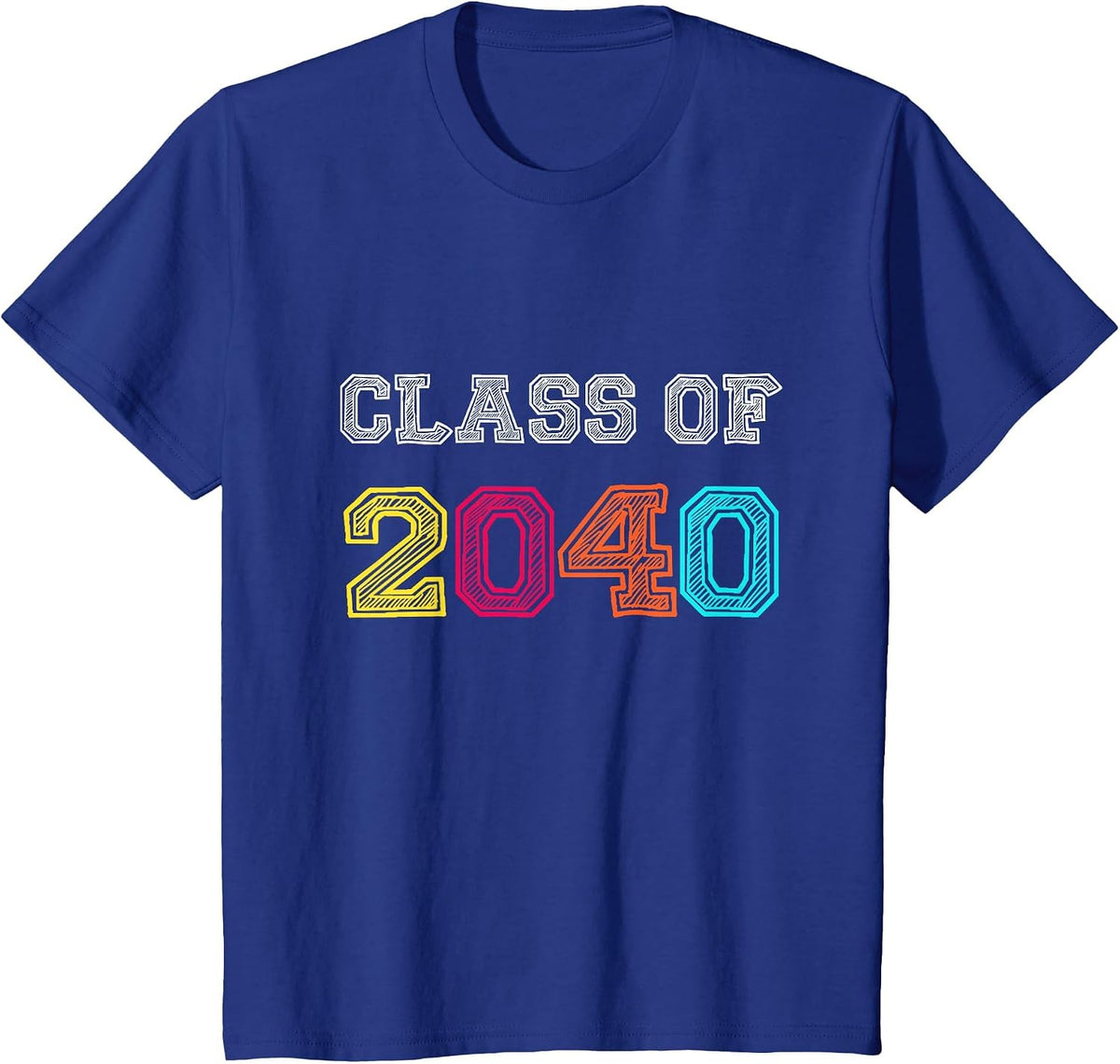 Class of 2040 Grow with Me Kindergarten PreK Graduation 2040 T-Shirt - Royal Blue