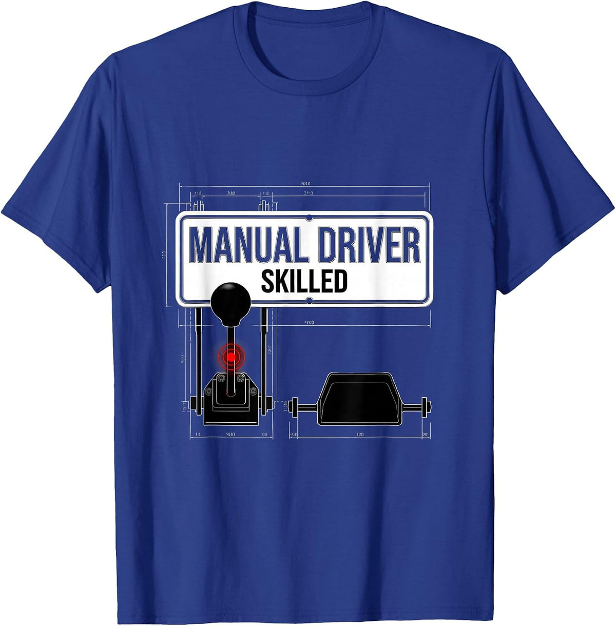 Manual Driver Skilled Swiss International Car Guy Stick T-Shirt - Royal Blue