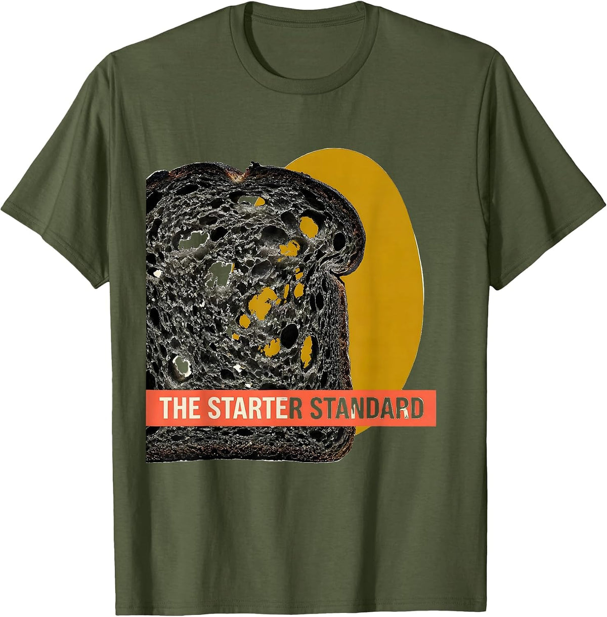 The Starter Standard Midcentury Modern Bread Baker Sourdough T-Shirt - Olive Green