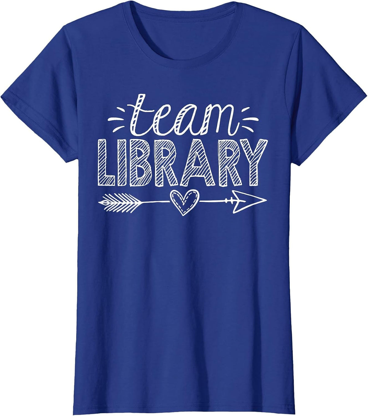 Team Library Tee Teacher Student Back to School T-Shirt - Royal Blue