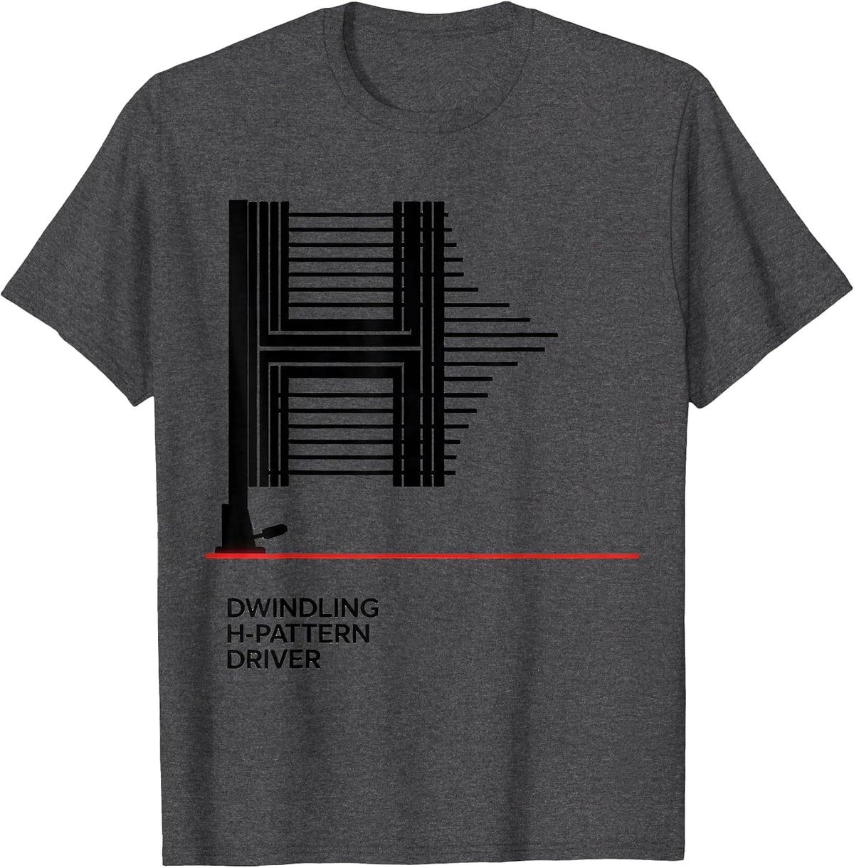 Dwindling H-Pattern Driver Funny Manual Transmission Car Guy T-Shirt - Dark Heather Grey