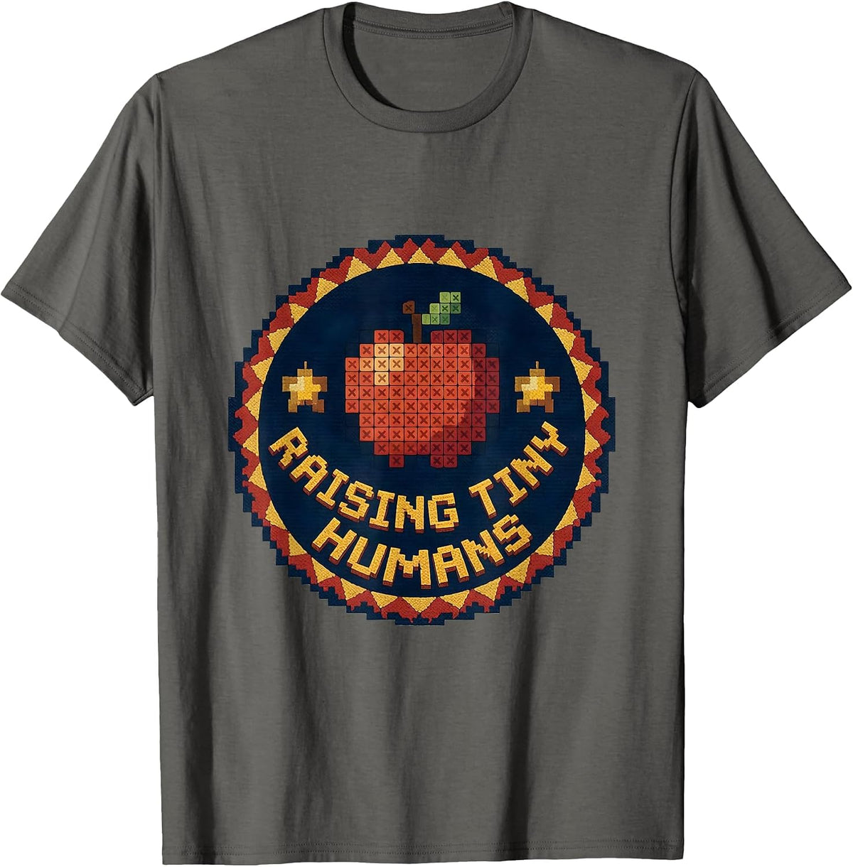 Men's Raising Tiny Humans Preschool Teacher Design T-Shirt - Asphalt Grey