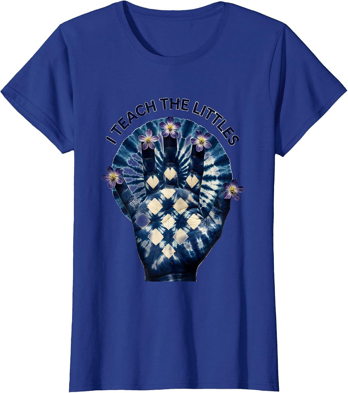 Women's I Teach The Littles Preschool Teacher Design T-Shirt - Royal Blue