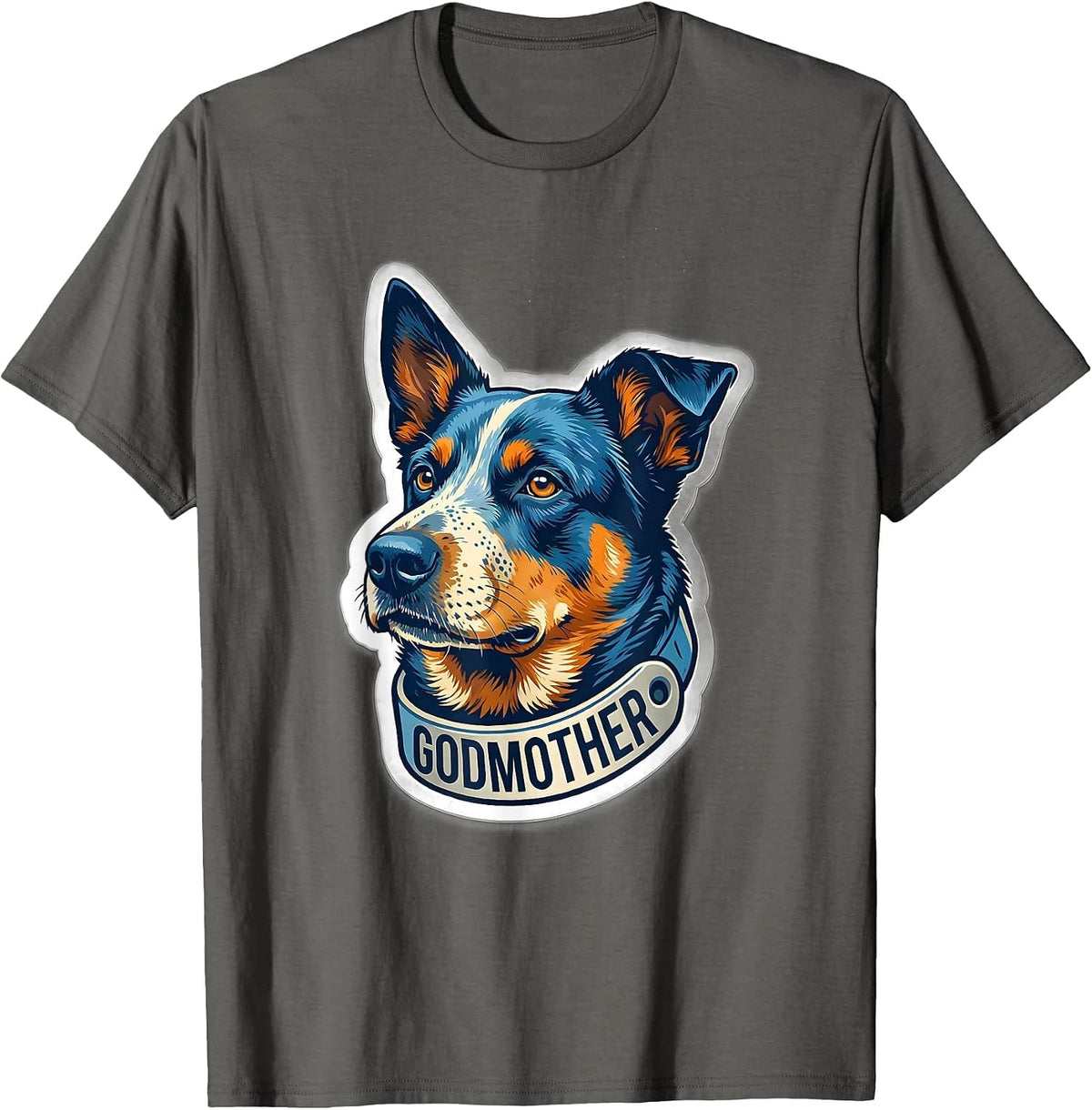 Godmother Blue Heeler Family Halloween Costume Matching T-Shirt - Asphalt Grey