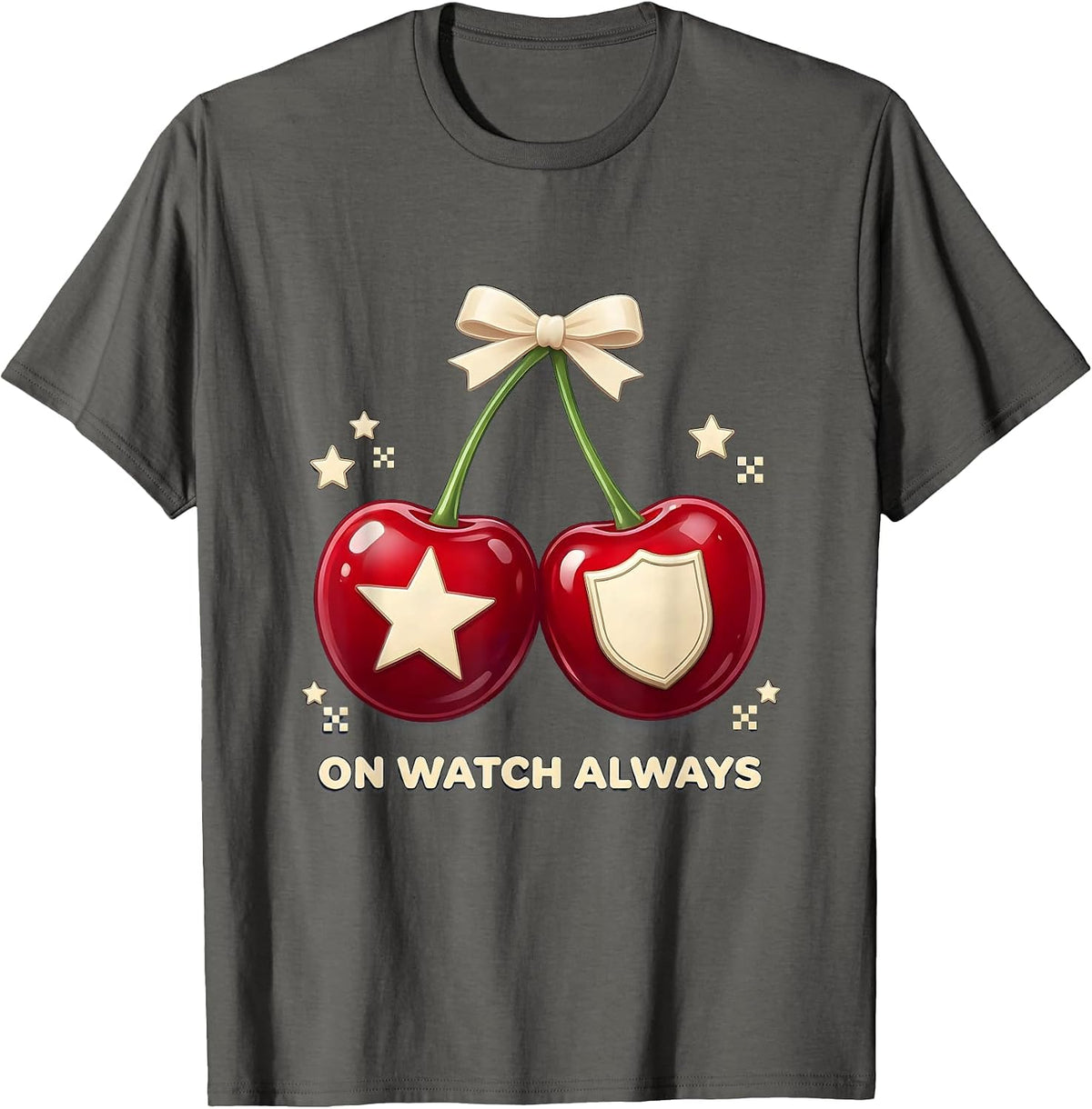 On Watch Always Police Duty Design T-Shirt - Asphalt Grey