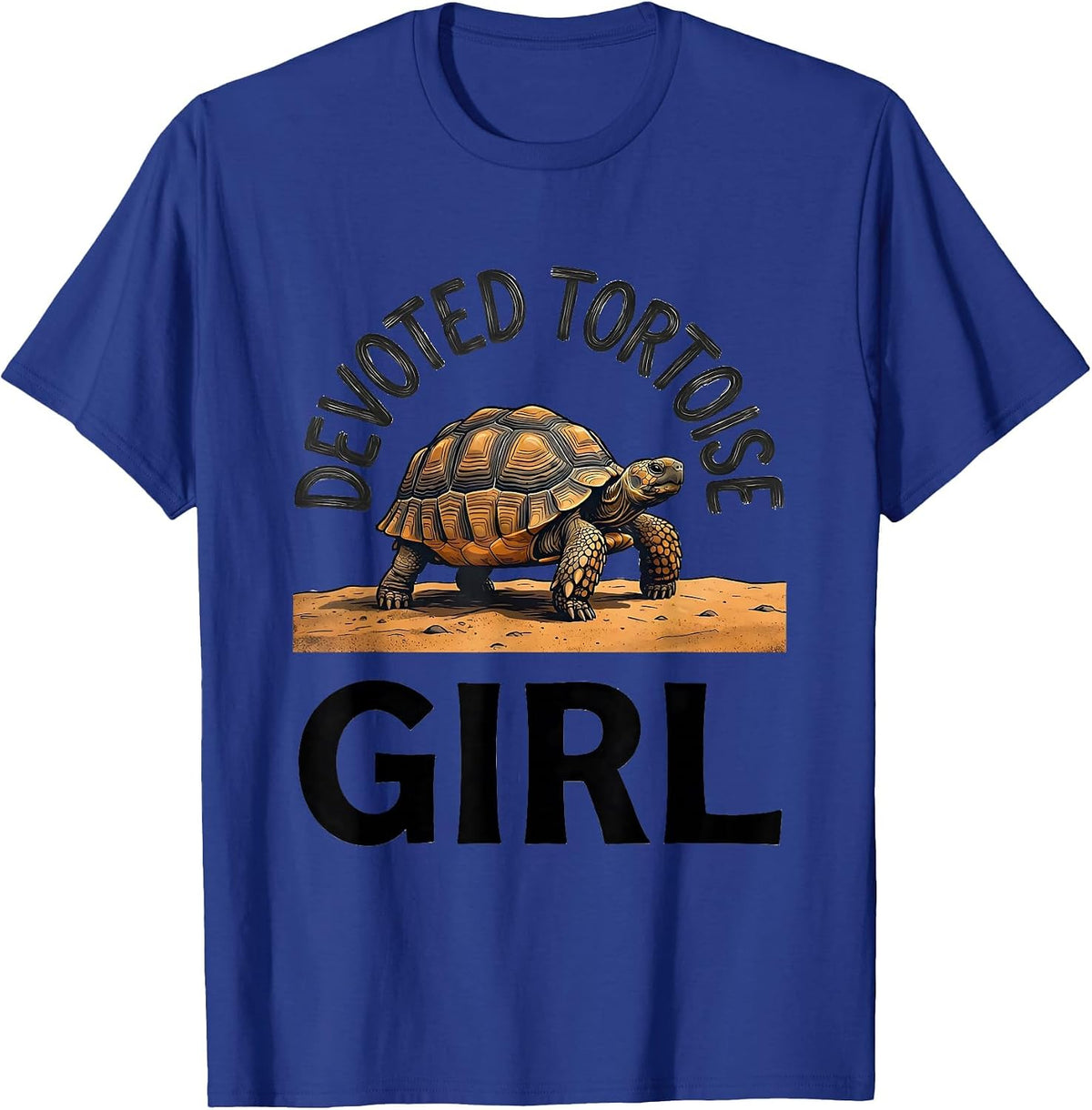Men's Devoted Tortoise Girl Bold Typography Animal Lover Gift T-Shirt - Royal Blue