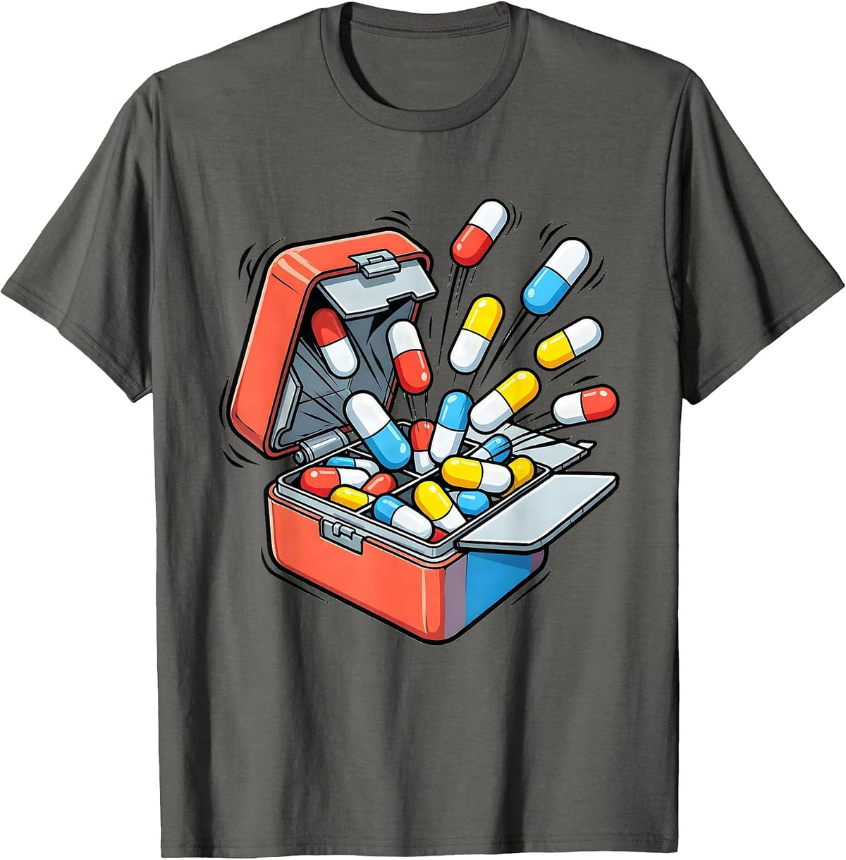 Occupational Therapy Pill Organizer Graphic T-Shirt - Asphalt Grey